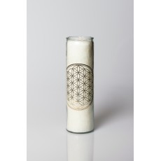 Glas-Kerze Blume des Lebens 100h Brenndauer
